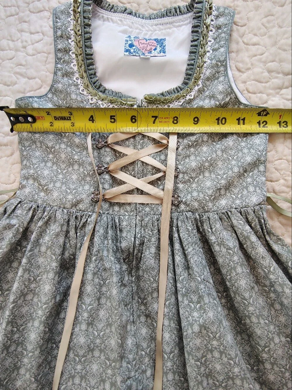 Stockerpoint Trachten Mädl Girls Dirndl Dress – Olive Green Floral.
